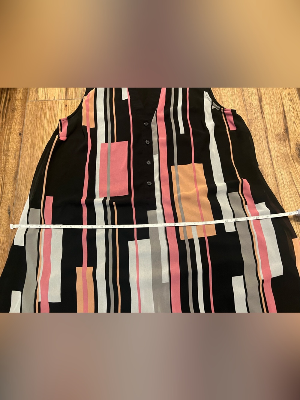 Colorful Geometric Michel Studios size 14 Sleeveless Dress. Fully lined. EUC - Picture 7 of 8